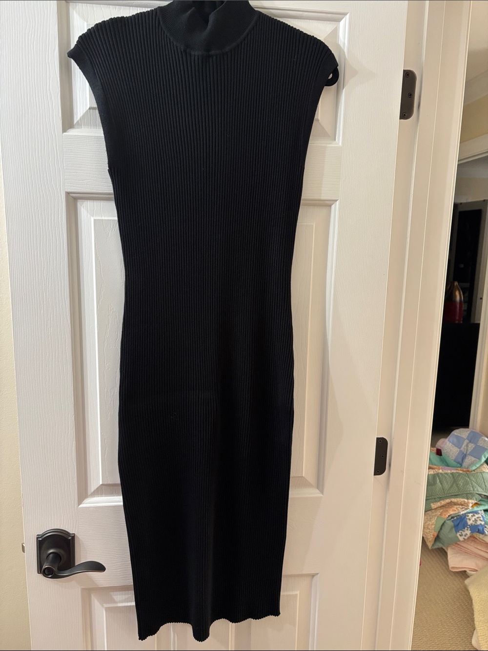 Ribbed Sweater Mock- Neck Dress